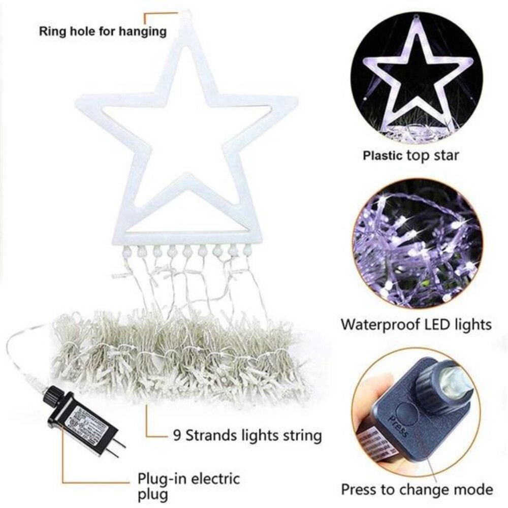 Christmas Decorations Star Lights String, 317 LED 11.5 ft Christmas Tree Lights - Picture 4 of 6